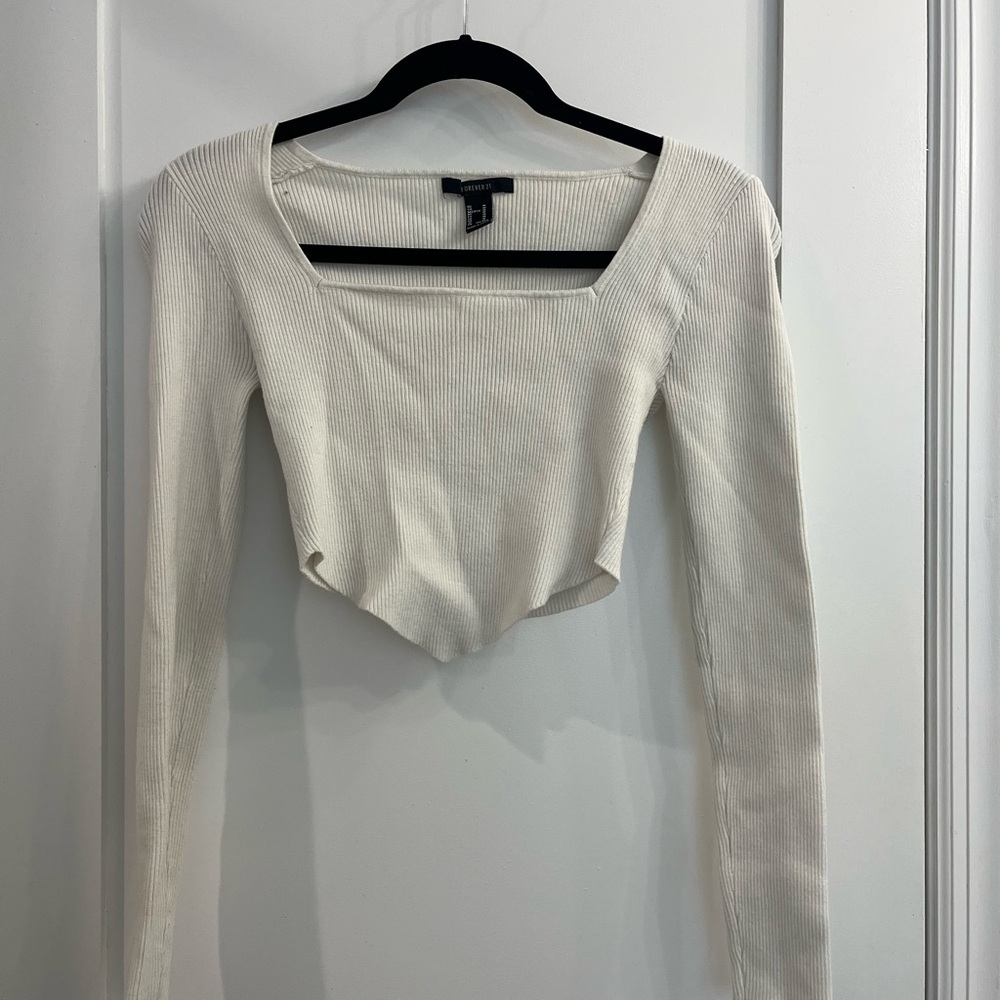 Sweater long sleeve with square neckline